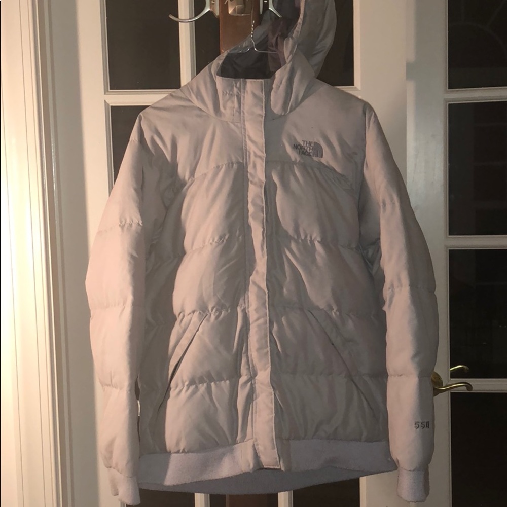 Gray North Face jacket